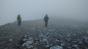 Nick and Chris navigating in bad weather