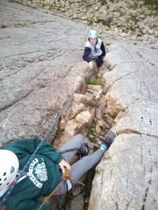 Multi pitch rock climbing in Snowdonia