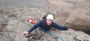 Using the rope for protection on grade 3 scrambling ground